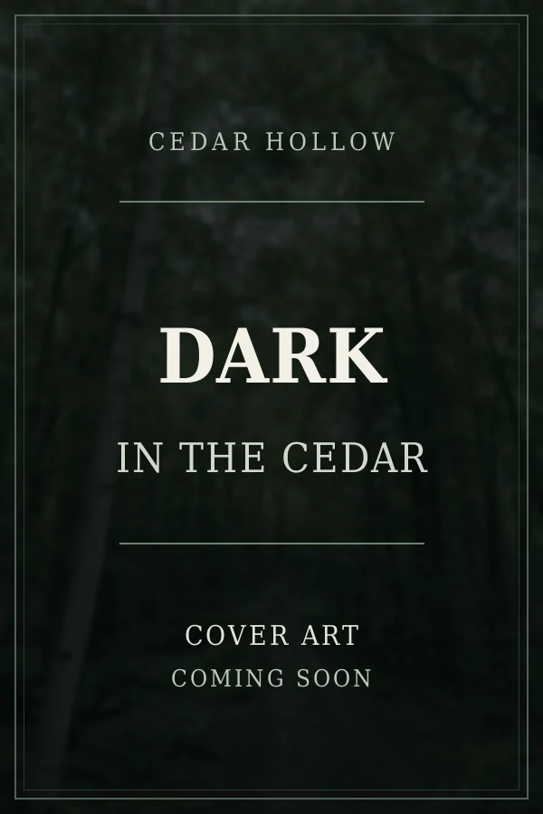 Temporary title placeholder for Dark in the Cedar; official cover artwork coming soon