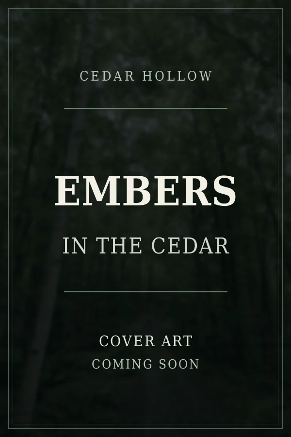Temporary title placeholder for Embers in the Cedar; official cover artwork coming soon