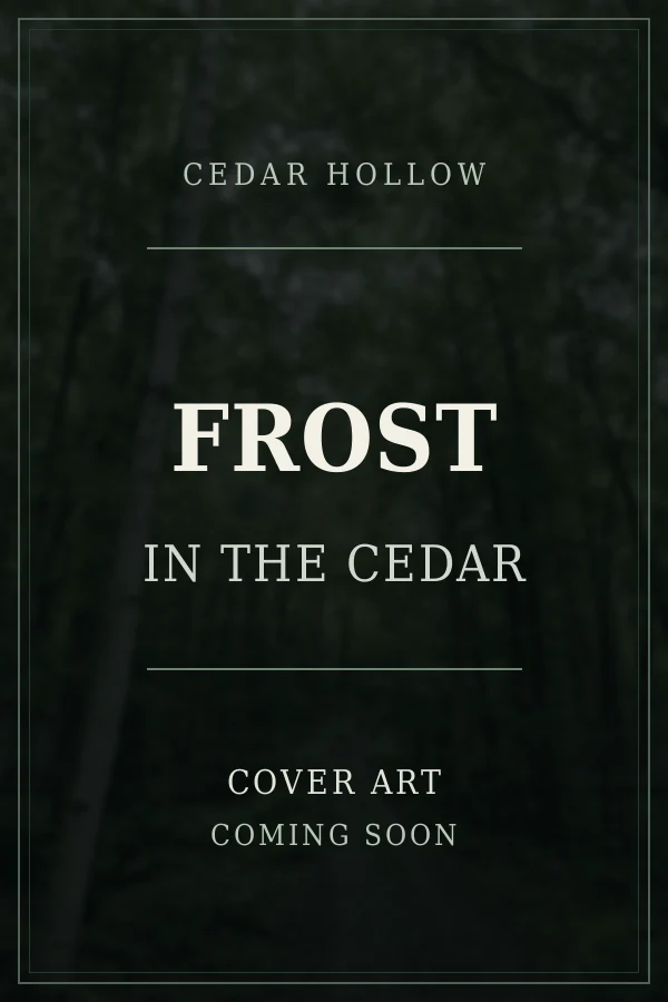Temporary title placeholder for Frost in the Cedar; official cover artwork coming soon